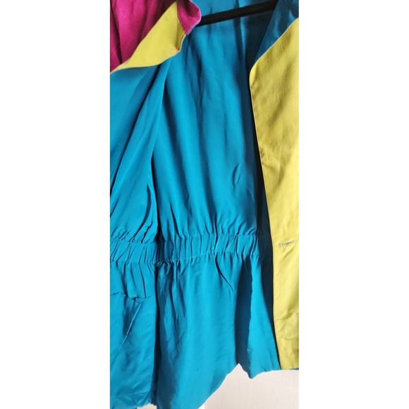 VTG Linda Allard for ELLEN TRACY Hongkong made woman Sz 4 Silk neon jacket - Picture 11 of 16